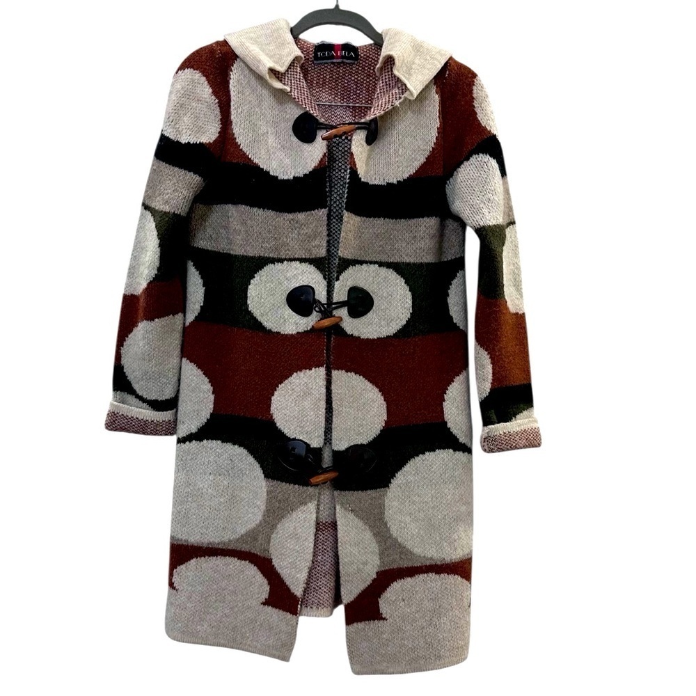 Toda Bela Woman’s Size S Wood Toggle Button Closure Cardigan Wool Blend Small